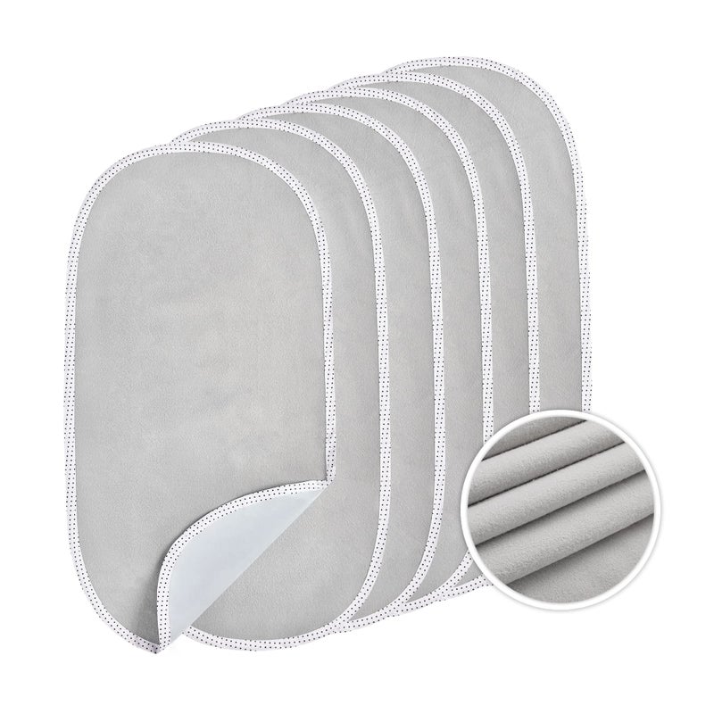 TILLYOU Waterproof Changing Pad Liners 6 Pack, 100% Cotton Reusable Cloth Diaper Liners, Gray - Image 1